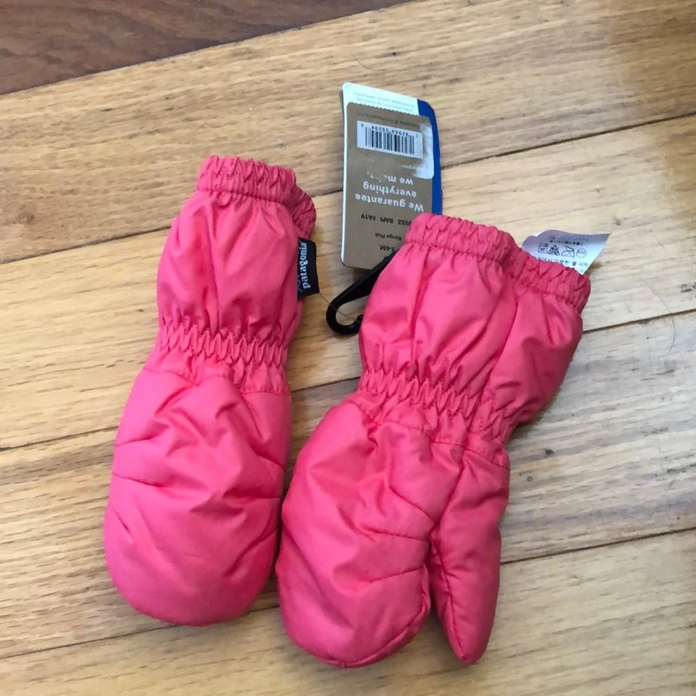 Pink mittens Patagonia 3-6m Baby Puff